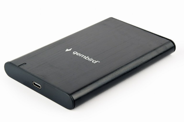 RACK extern GEMBIRD, pt HDD/SSD, 2.5 inch, S-ATA, interfata PC Type-C, aluminiu, negru, "EE2-U3S-6" (timbru verde 0.8 lei)