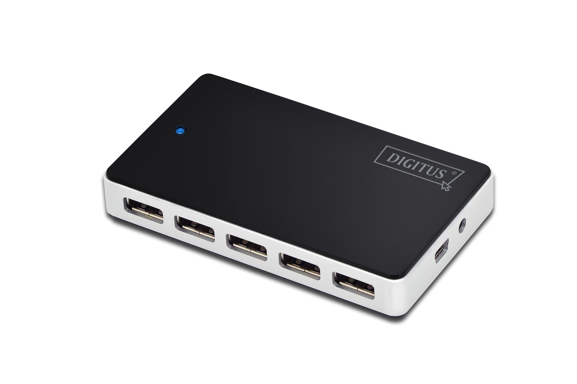 DIGITUS USB 2.0 10-Port Hub 10x USB A/F 1x USB mini incl. USB cable si power supply "DA-70229" (timbru verde 0.18 lei)