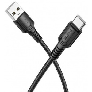 CABLU alimentare si date Borofone "BX116", Charging Data Cable pt. smartphone, USB la USB Type-C, 3A, 1m, negru "6941991119804" (timbru verde 0.18 lei)