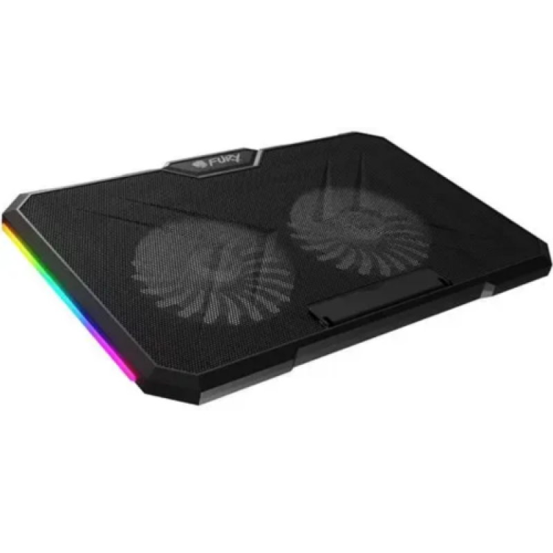 Cooler laptop Fury Gunbai G3, diagonala maxima laptop 17.3", 2 ventilatoare de 120 mm, viteza rotatie 760 - 880 RPM, iluminare RGB, negru "NFC-2375"