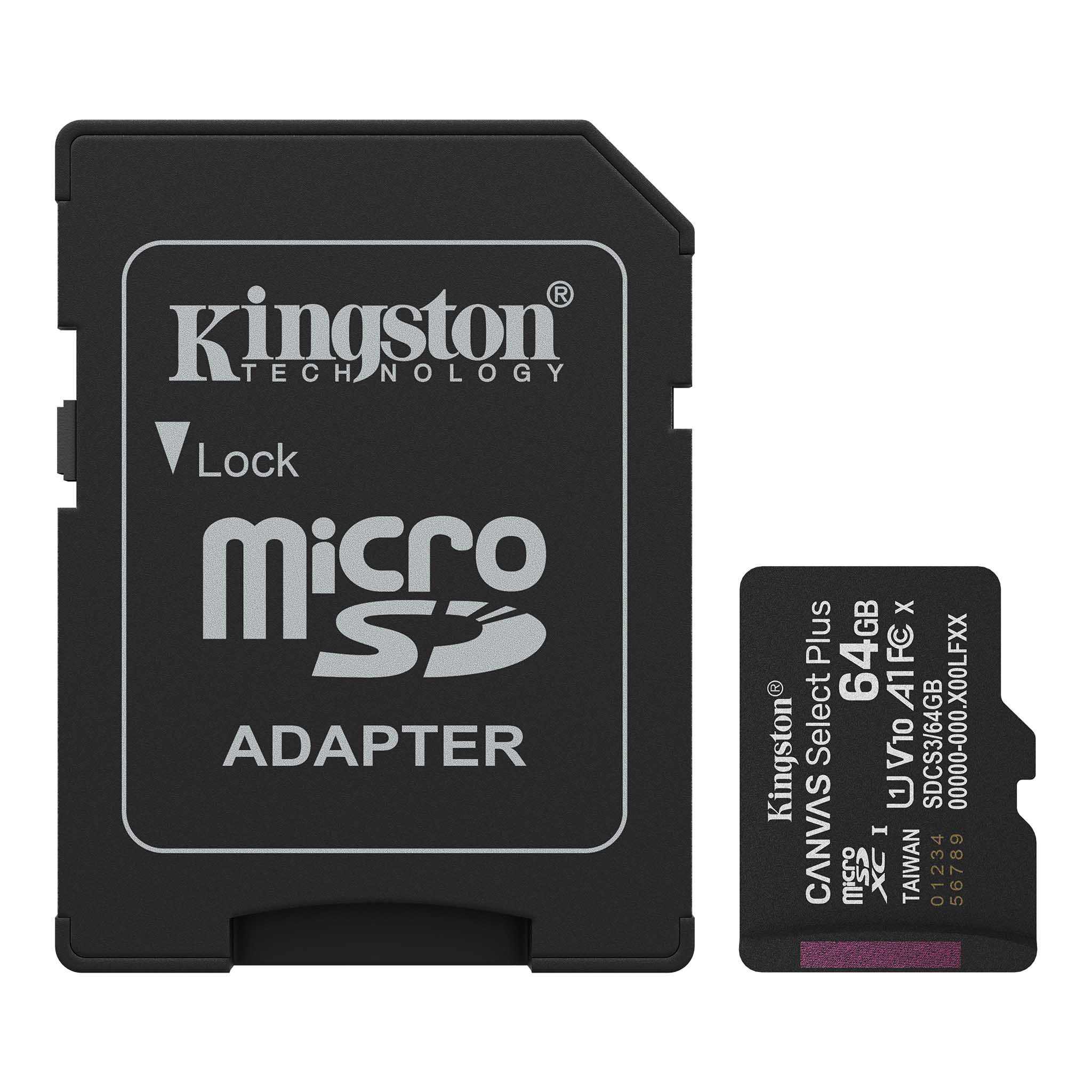 MEMORY MICRO SDXC 64GB UHS-I/W/ADAPTER SDCS3/64GB KINGSTON "SDCS3/64GB" (timbru verde 0.03 lei)