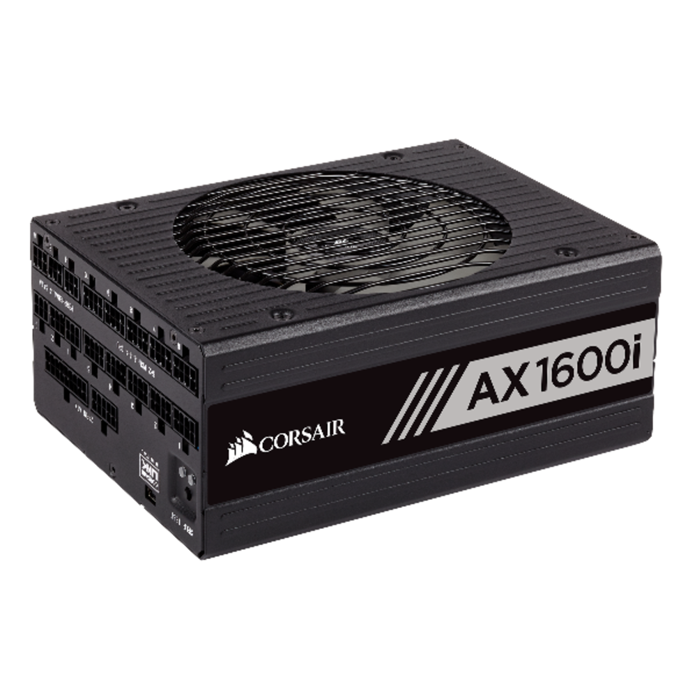 SURSA CORSAIR, 1600 W, "AX1600i" modulara, ATX 12V, 140 mmx1, 80 Plus Ti, MB 20+4 pinx1, CPU 4+4 pinx2, PCI-E 6+2 pinx8, SATAx5, MOLEX 4-pinx3, Floppy 4-pinx2, "CP-9020087-EU" (timbru verde 2 lei)