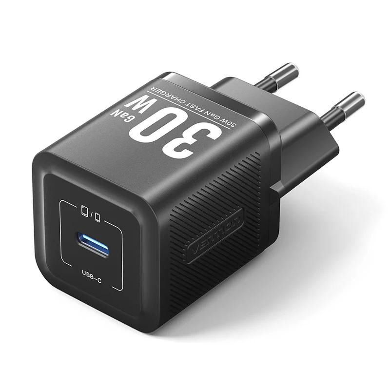 Alimentator retea Vention, 30W, 1 x USB-C, negru, "FEZB0-EU" (timbru verde 0.08 lei) -6922794790216