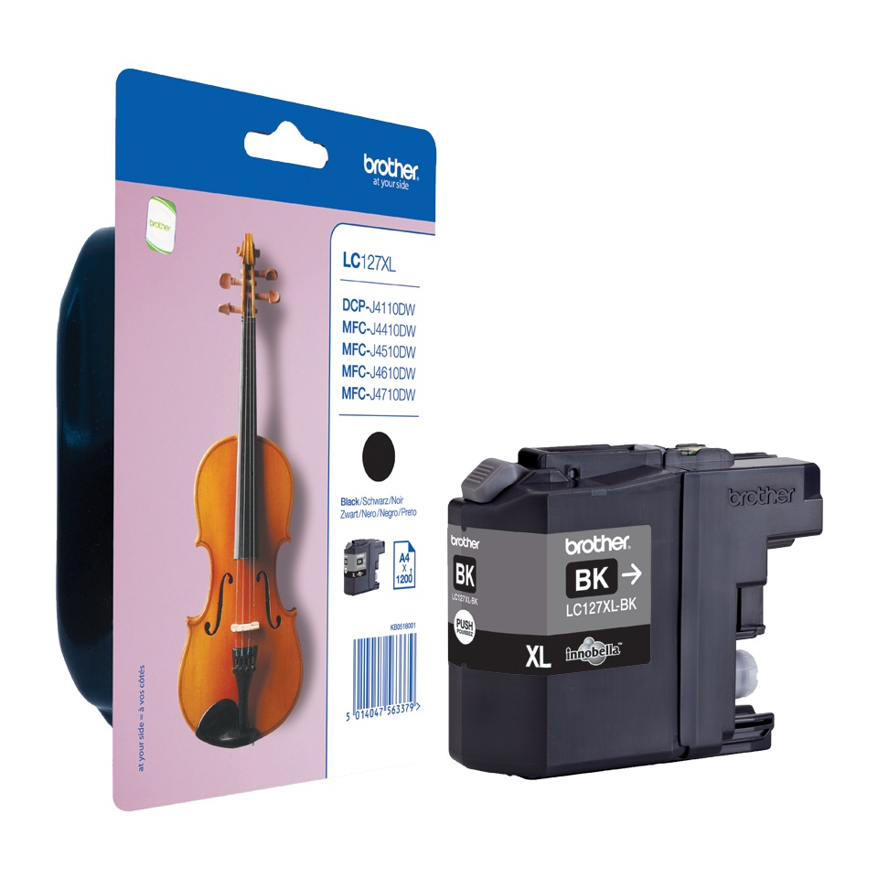 Cartus Cerneala Original Brother Black, LC127XLBK, pentru DCP-J4110|MFC-J4410|J4510|J4610|J4710, , (timbru verde 0.15 lei), "LC127XLBK"