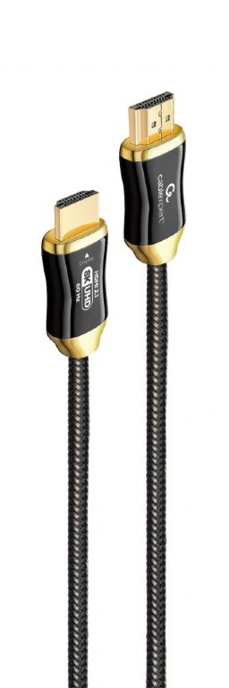 CABLU video GEMBIRD, HDMI (T) la HDMI (T), 20m, premium AOC (Active Optical Cable), conectori auriti, rezolutie maxima 8K (7680 x 4320) la 60 Hz, braided, retail, negru, "CCBP-HDMI8K-AOC-20M" (timbru verde 0.03 lei)