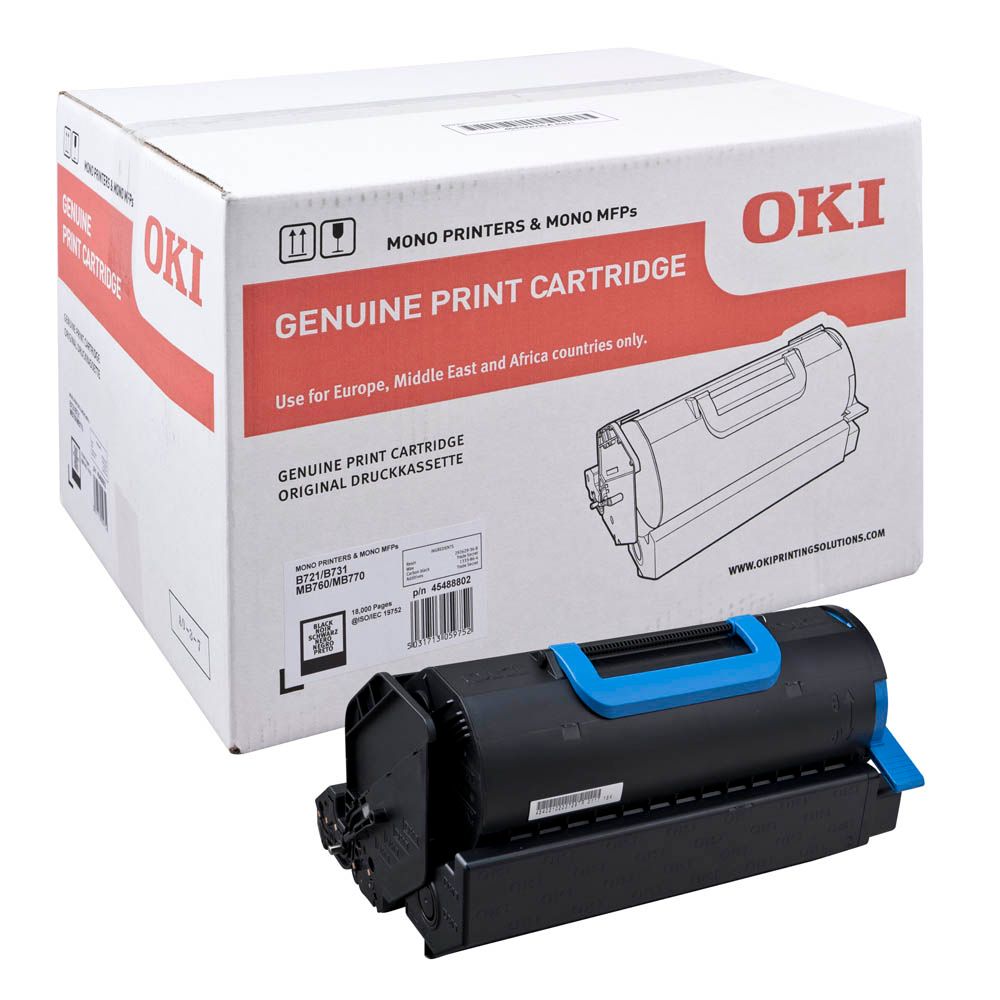 Toner Original OKI Black, 45488802, pentru B721|B731|MB760|MB770, 18K,"45488802"