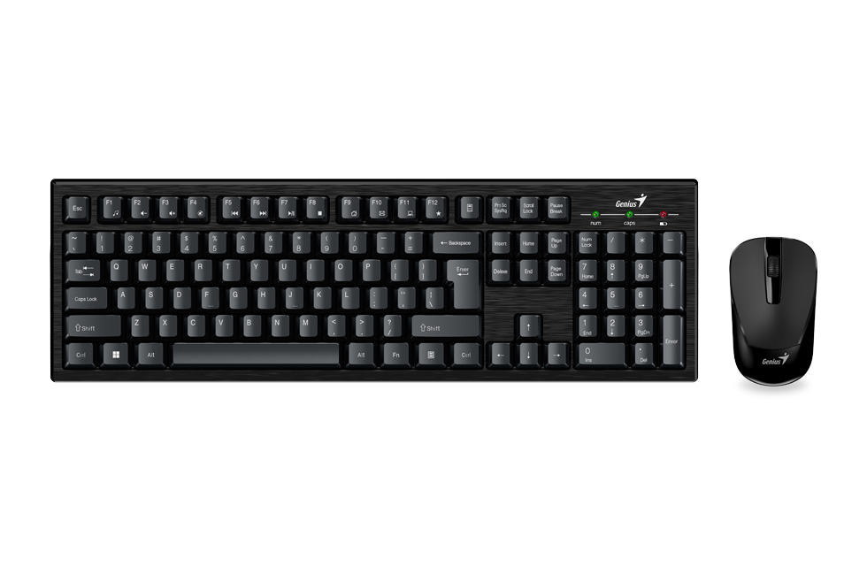 KIT wireless GENIUS, tastatura wireless 104 taste (slim) + mouse wireless 1000dpi, 3 butoane, black, "KM-8101", SmartGenius app "31340014400" (timbru verde 0.8 lei)
