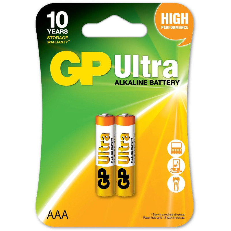 Baterie GP Batteries, Ultra Alcalina AAA (LR03) 1.5V alcalina, blister 2 buc. "GP24AU-2UE2" "GPPCA24AU015" (timbru verde 0.16 lei)