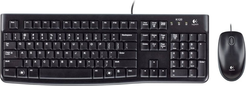 KIT wired LOGITECH USB, tastatura + mouse optic 1000dpi, 3 butoane "B110", black, "MK120" "920-002563" (timbru verde 0.8 lei)
