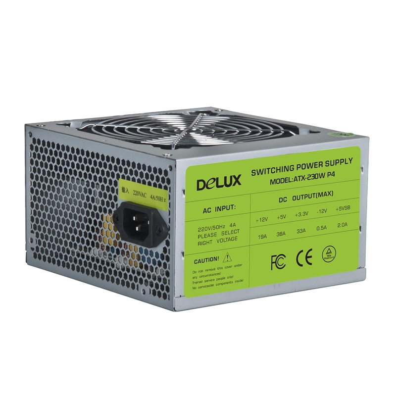 SURSA DELUX 500 (250W for 500W Desktop PC), Fan 12cm, Conector 20+4 pini, 2xSATA, 2xMolex, 1xSmall 4 pini, "DLP-23D-500", (timbru verde 2 lei)