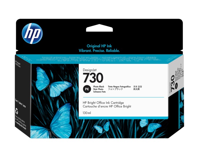 Cartus Cerneala Original HP Photo Black, nr.730, pentru DesignJet T1600|T1700|T2600, 130ml , (timbru verde 0.15 lei), "P2V67A"
