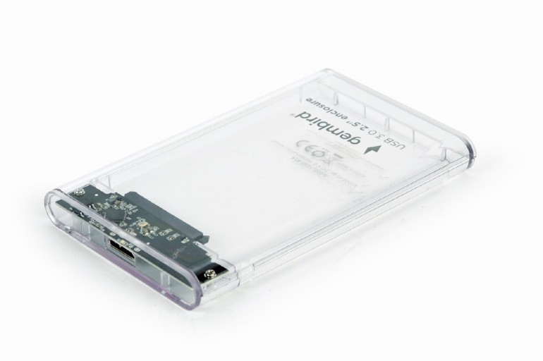 RACK extern GEMBIRD, extern pt. HDD, 2.5 inch, S-ATA, interfata PC USB 3.0, plastic, alb transparent, "EE2-U3S9-6" (timbru verde 0.8 lei)