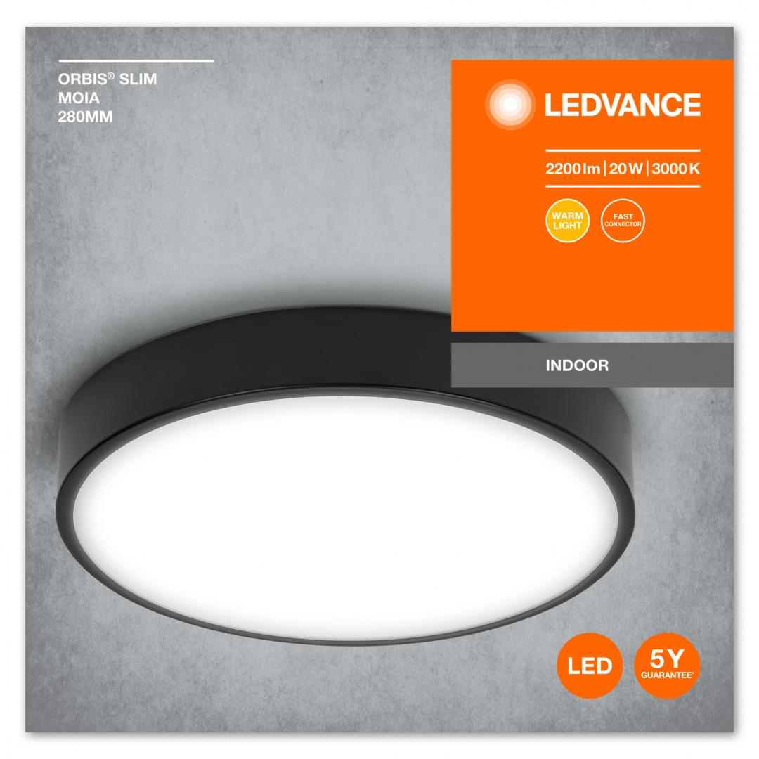 CORPURI de ILUMINAT Osram ORBIS SLIM MOIA 280MM 20W 830 BK LEDV "000004099854092442" (timbru verde 0.8 lei)