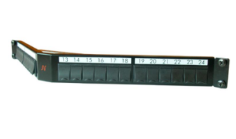 Nexans Patch Panel neechipat Modular unghiular Cat 5, 6, 6A, 7, 7A, Cupru 24 Snap-in LANmark Negru, "N521.671"