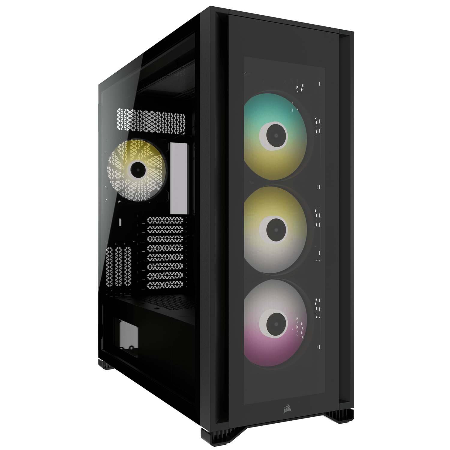 CARCASA CORSAIR Tower, ATX, "iCUE 7000X RGB", fara sursa, sticla securizata, fan x 4, USB 3.0 x 4, USB 3.1 Type-C x 1, Jack 3.5 mm x 1, mesh, negru, "CC-9011226-WW" (timbru verde 0.32 lei)