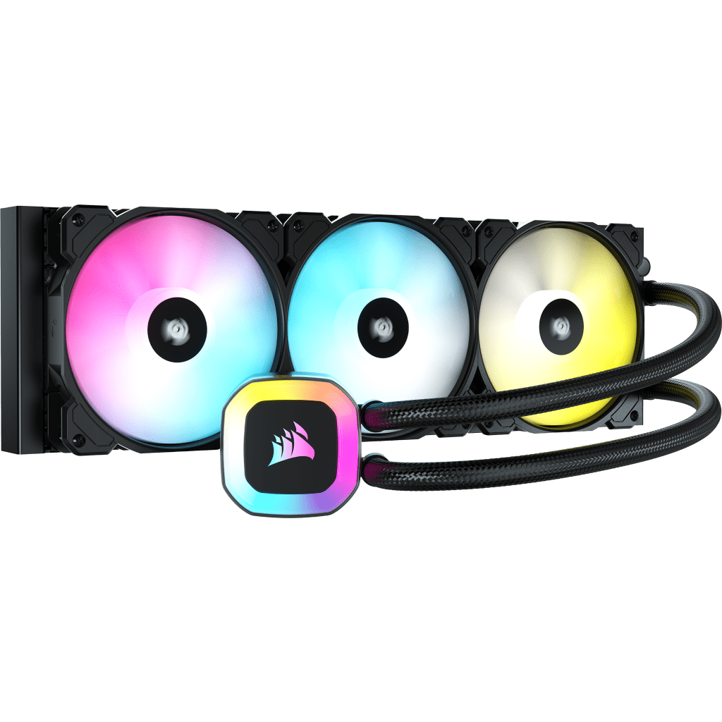 Cooler Corsair "H150 RGB", skt universal, racire cu lichid, ventilator 120 mm x 3, 1500 rpm, iluminat RGB, "CW-9060054-WW" (timbru verde 2 lei)