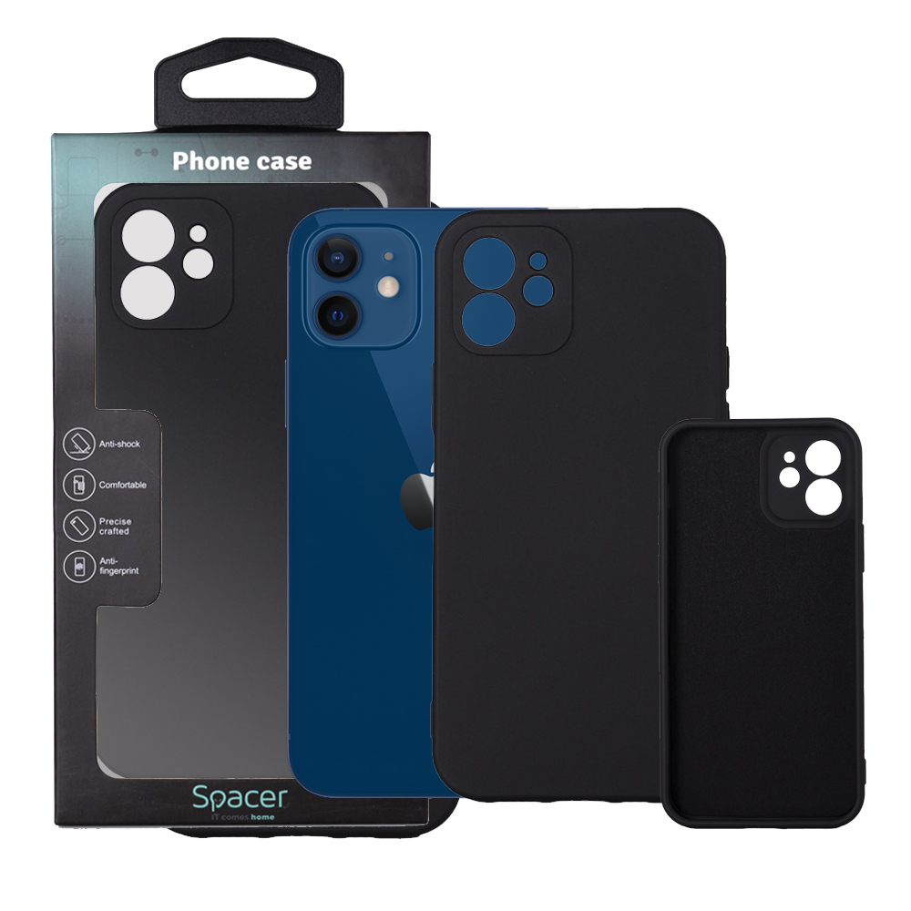 Husa Iphone 12, grosime 1.5mm, material flexibil TPU, negru "SPPC-AP-IP12-TPU"