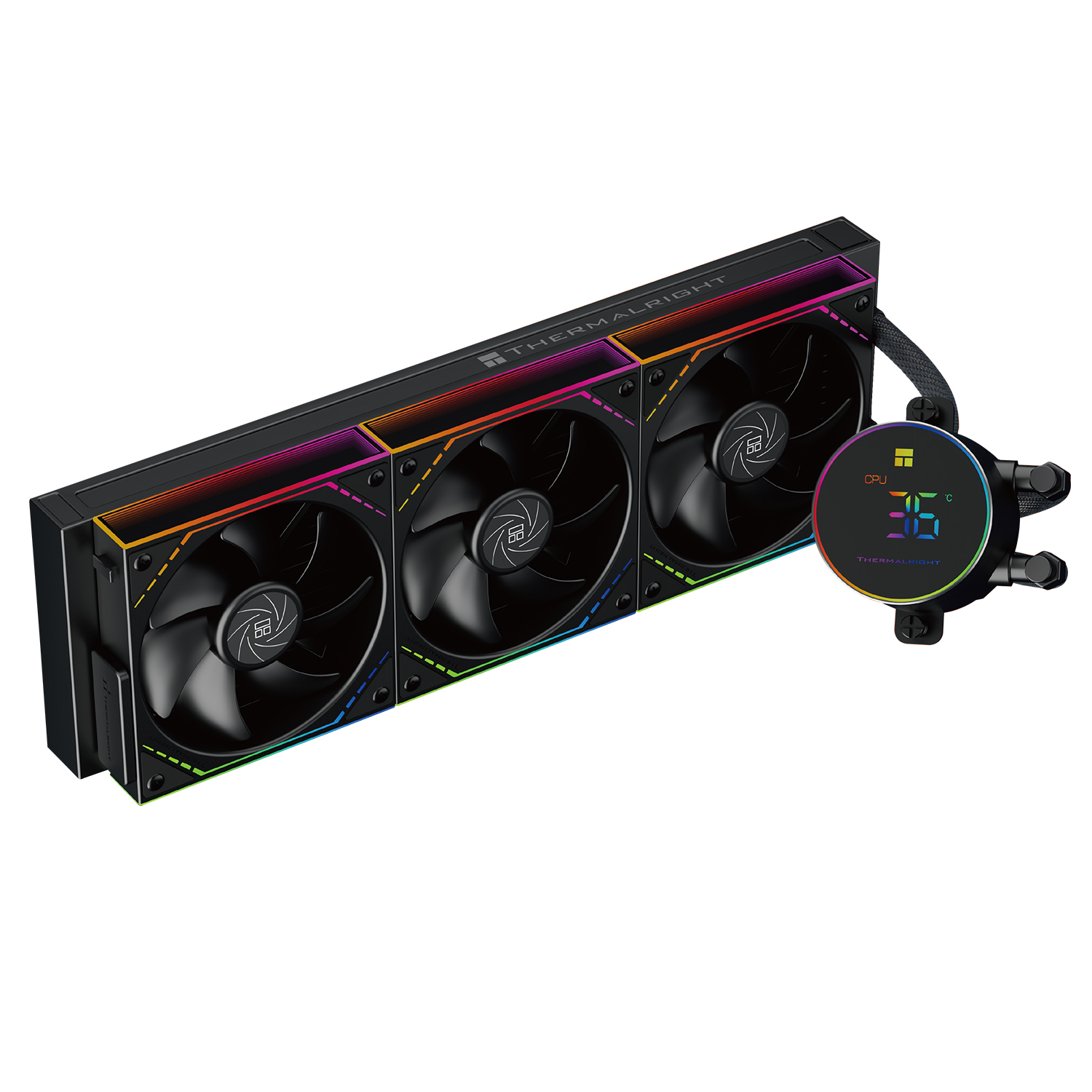 COOLER Thermalright "Frozen Magic 360 Digital Argb", skt. Intel si AMD, racire cu lichid, 3 x 120mm TL-M12Q, 2000 RPM, ARGB adresabil, negru "Frozen Magic 360 Digital Argb Black V2" (timbru verde 2.00 lei)