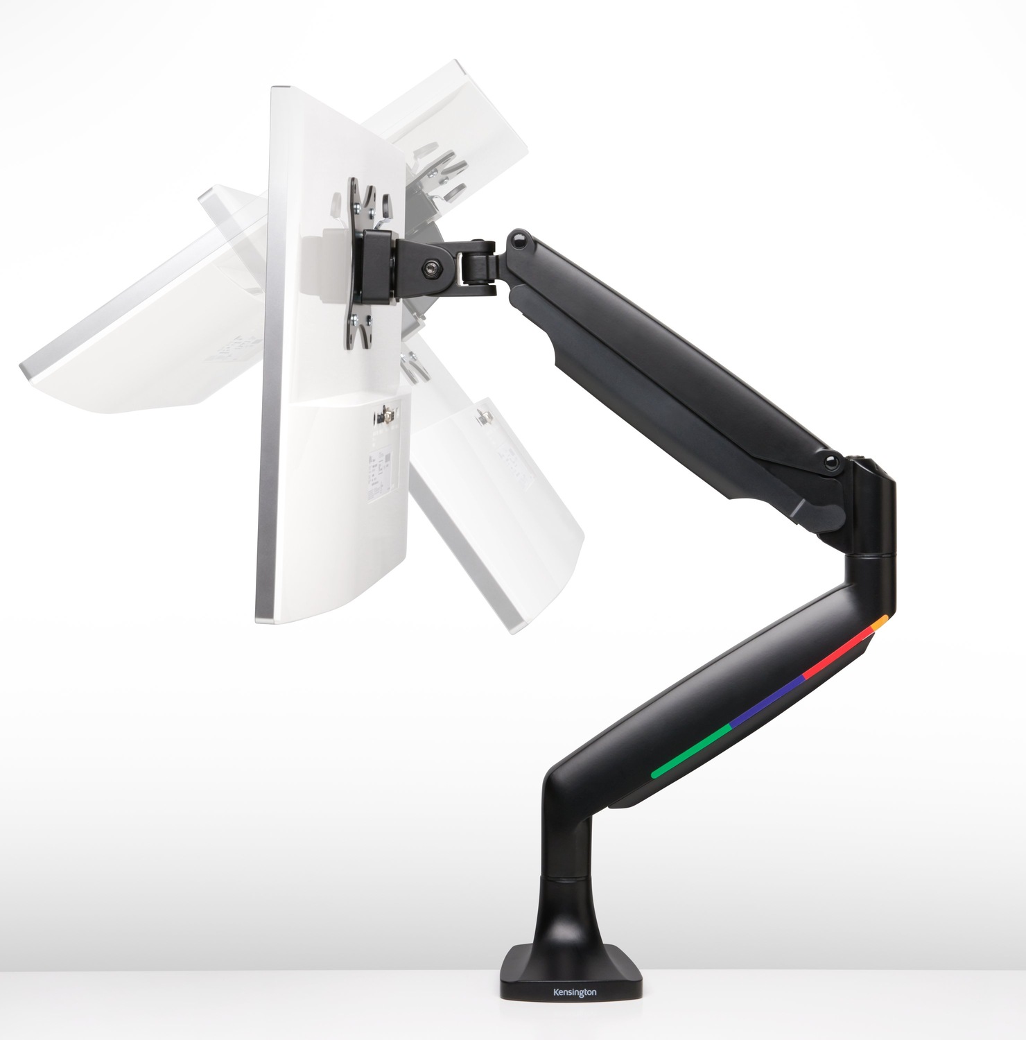 SUPORT de birou KENSINGTON, pt 1 TV/monitor plat, curbat, diag. max 34 inch, rotatie, inclinare, pivotare, orizontala, verticala, totala, max 9 Kg, "K59600WW"