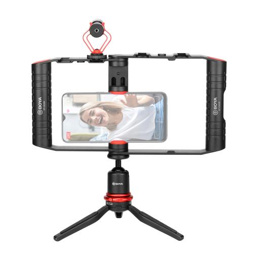 Boya Vlogger Kit Cu Microfon BY-MM1, Mini Trepied + Holder, pentru Smartphone "BY-VG380" (timbru verde 0.18 lei)