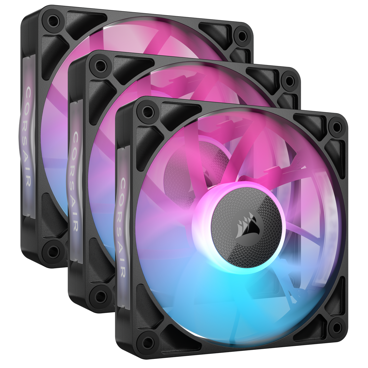 VENTILATOR Corsair iCUE LINK RX120 3x120mm RGB NEGRU, 0.400-2100 RPM +/- 10%, 10.5-74.2 CFM,Presiune Statica: 0.12-4.38 mm-H2O,10-36dBA, Prindere magnetica, Lungime cablu 135mm, 600mm "CO-9051018-WW"