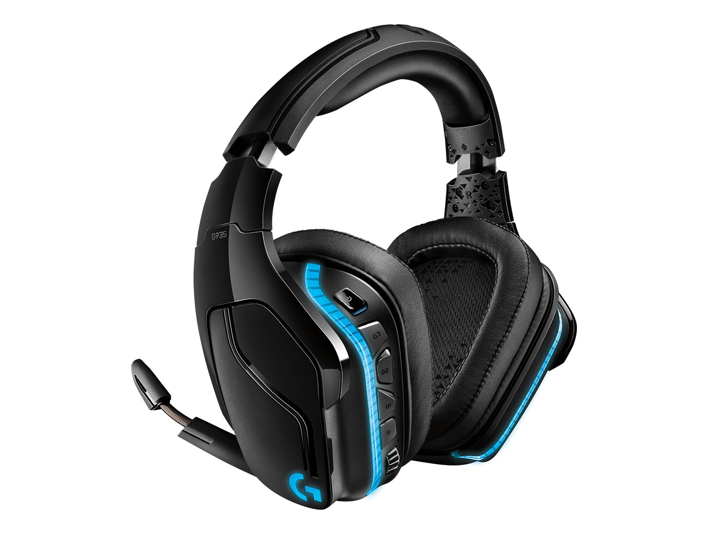 CASTI Logitech, "G935", wireless, cu fir, gaming, utilizare multimedia, microfon pe brat, conectare prin 2.4 GHz (WiFi), Jack 3.5 mm, USB 2.0, negru, "981-000744", (timbru verde 0.8 lei)