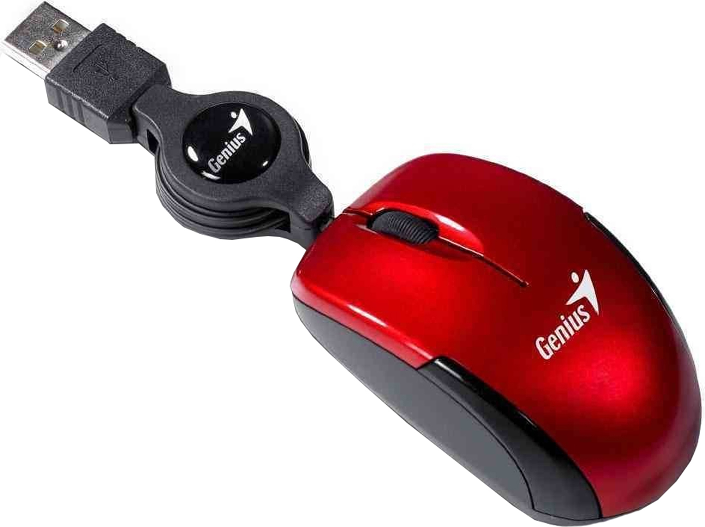 MOUSE Genius, "Micro Traveler V2", PC sau NB, cu fir, USB, optic, 1200 dpi, butoane/scroll 3/1, , rosu, "31010125103" (timbru verde 0.18 lei)