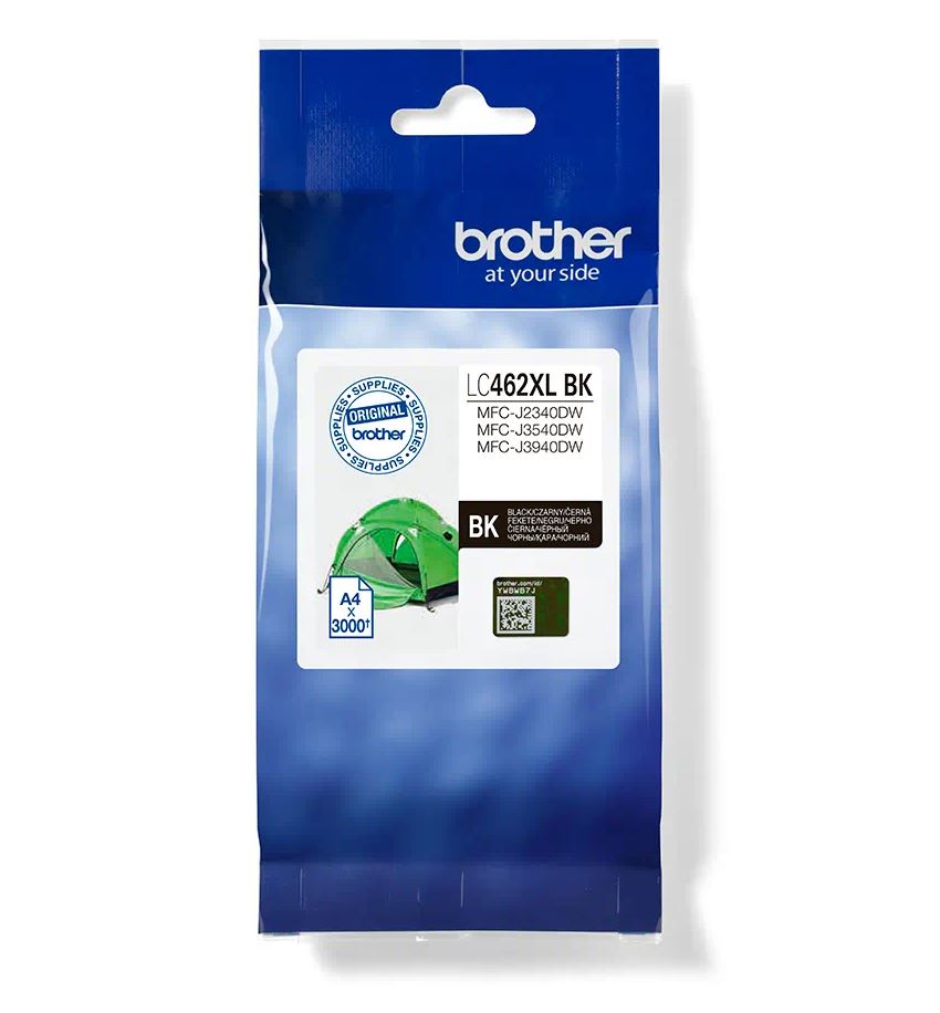 Cartus Cerneala Original Brother Black, LC462XLBK, pentru MFC J2340|MFC J3540|MFC J3940, 3K, (timbru verde 0.15 lei), "LC462XLBK"