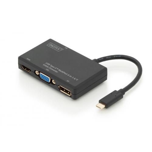 SPLITTER video DIGITUS USB Type-C 4in1 Multiport Video Converter "DA-70848" (timbru verde 0.18 lei)