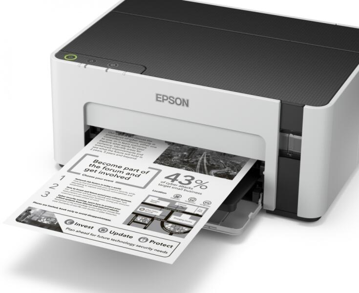 Imprimanta Inkjet CISS Mono Epson M1100, A4, Functii: Imprimare, Viteza de Printare Monocrom: 32ppm, Viteza de printare color: , Conectivitate:USB, Duplex:, ADF:(Timbru Verde 23lei), "C11CG95403-TUO"