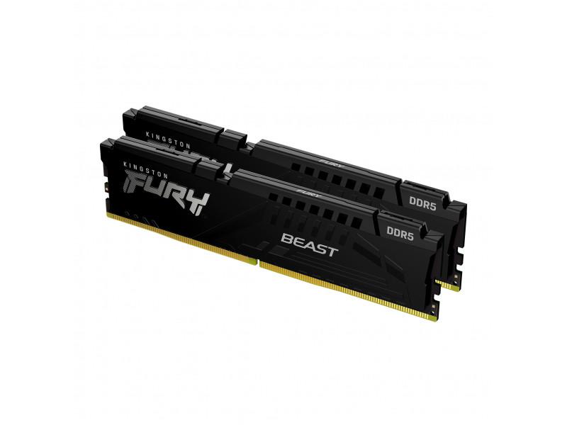 Memorie DDR Kingston Fury Beast DDR5 32 GB, frecventa 6000 MHz, 16 GB x 2 module, radiator, "KF560C40BBK2-32"