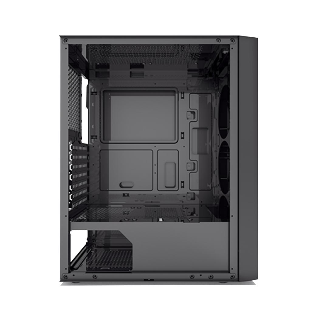 CARCASA PCCOOLER, Middle Tower, ATX, fara sursa, sticla securizata, 4 x fan +controller incluse, iluminare ARGB, negru, USB 3.2 gen 1 x 1, USB 2.0 x 2, mic, audio, "MA100 MESH-C" - imagine 5
