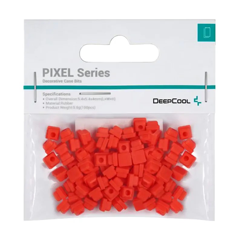 Accesoriu decorativ pt. carcasa DeepCool "PIXEL RD", silicon, 5.4x5.4x4mm, pachet 100 buc, rosu, "R-PIXEL-RD100-G-1" 6933412796725