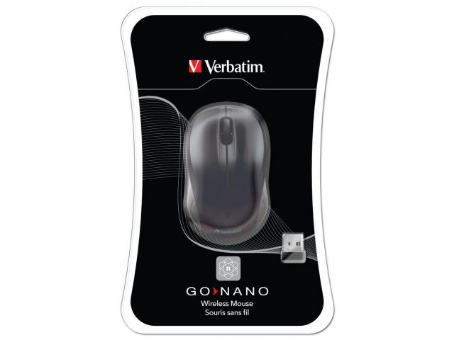 MOUSE WIRELESS Verbatim "Go Nano Wireless Mouse" 2.4GHz 1600 DPI black "49042" (include TV 0.15 lei)