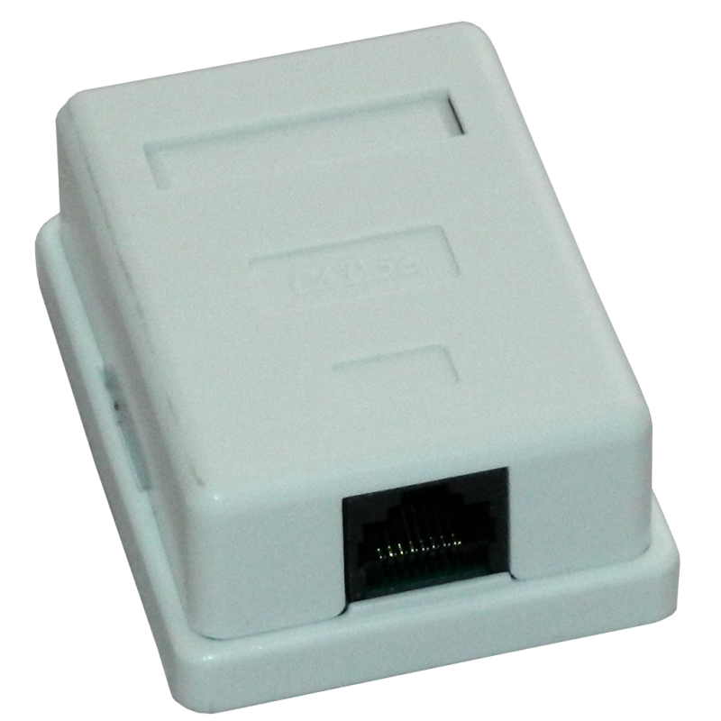 Priza UTP simpla aplicata cat.5e - EMTEX, "EMT-UTP5E-1P-PT"