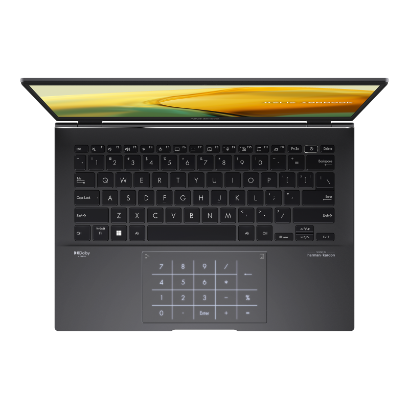 NB Asus 14 inch OLED 2.8K 2880 x 1800 AMD Ryzen 7 5825U 4.5 GHz | 16 GB SSD 1 TB Wireless BT Tastatura iluminata | 1.39 kg WIN 11 Home Jade Black, "UM3402YA-KM175W" ((timbru verde 3.5 lei)