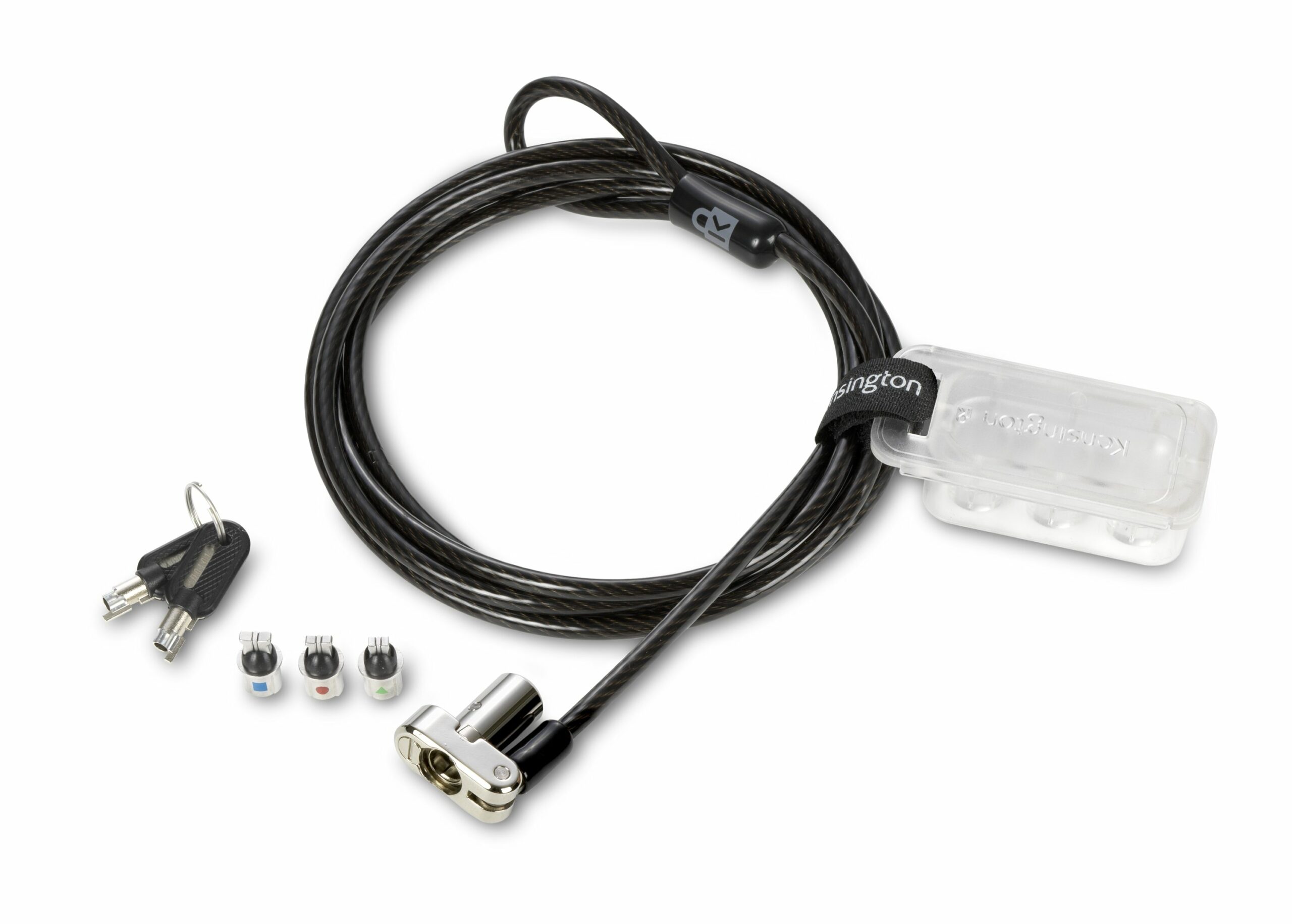 CABLU securitate KENSINGTON pt. notebook 3-in-1 slot standard / Nano / Wedge, cheie standard,conectare one-click,1.8m,cab otel carbon,permite pivotare si rotire, "K62318WW" (timbru verde 0.18 lei)