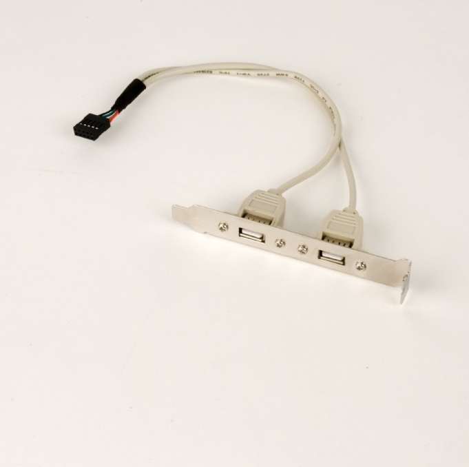 CABLU USB GEMBIRD splitter, USB 2.0 (T) la 2 x USB 2.0 (M), 25cm, transfera 1 USB din interior PC, pe bracket exterior, "CCUSBRECEPTACLE" (timbru verde 0.08 lei)
