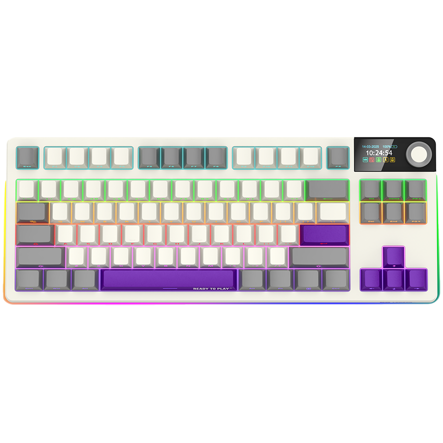 LORGAR KBP70TKLW, Wireless TKL Mechanical Gaming Keyboard Pro, Beige, EN layout "LRG-KBP70TKLW-RT-US" (timbru verde 0.8 lei)