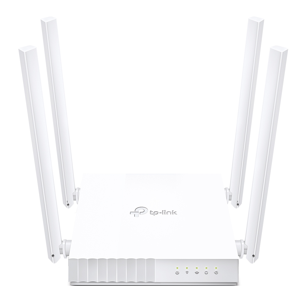 ROUTER TP-LINK wireless 750Mbps, 4 porturi 10/100Mbps, 4 antene externe, Dual Band AC750 "Archer C24" (timbru verde 0.8 lei)