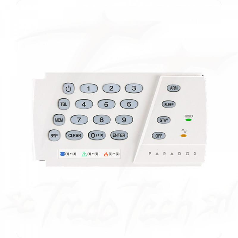TASTATURA alarma Paradox, pentru 10 zone, 7 taste active cu activcare rapida ( one-touch), Led ACC, Led Stay-D, deschidere pe orizontala, "K636" (timbru verde 0.18 lei)