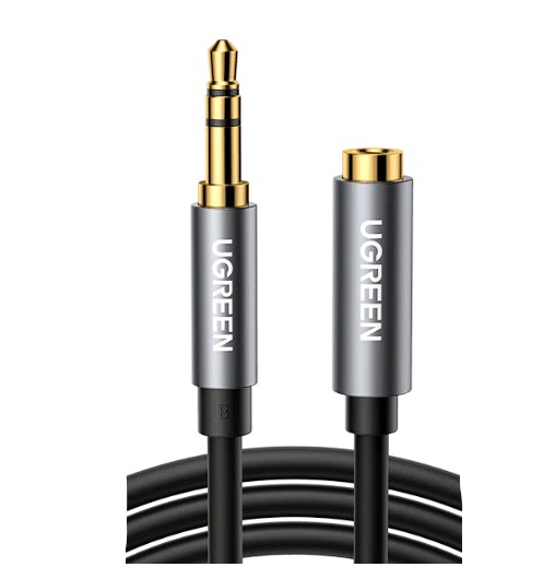 CABLU audio Ugreen, "AV118" stereo 3.5 mm jack (T) la 3.5 mm jack (M), 2 m, conectori auriti, negru "10594" (timbru verde 0.18 lei) - 6957303815944