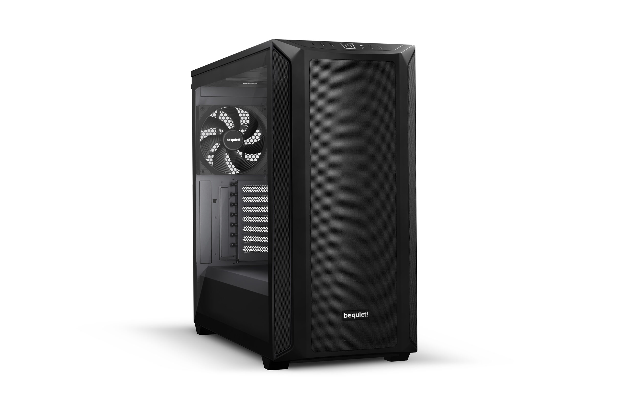 CARCASA be quiet! "SHADOW BASE 800", Middle Tower, ATX, fara sursa, 3xfan,USB 3.2 gen 1x2,USB Type-C x 1,audio+mic,PSU shroud, 7 sloturi expansiune, iluminare , negru, "BGW60" (timbru verde 0.32lei)