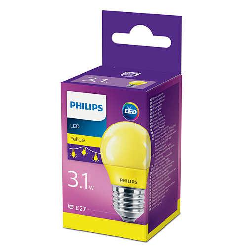 LED COLORED P45 E27 YELLOW 1PF/6 "000008718696748602" (timbru verde 0.45 lei)