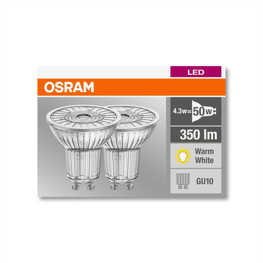 SET 2 SPOTURI incastrate LED Osram, soclu GU10, putere 4.3W, forma spot, lumina alb calda, alimentare 220 - 240 V, "000004052899972087" (timbru verde 0.9 lei)