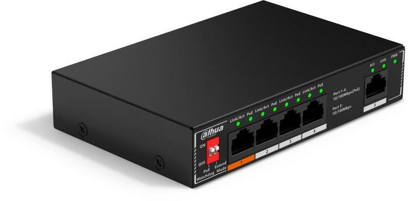 SWITCH. PoE Dahua 5 PORTURI 4XPOE "DH-SF1005P" (timbru verde 2 lei)
