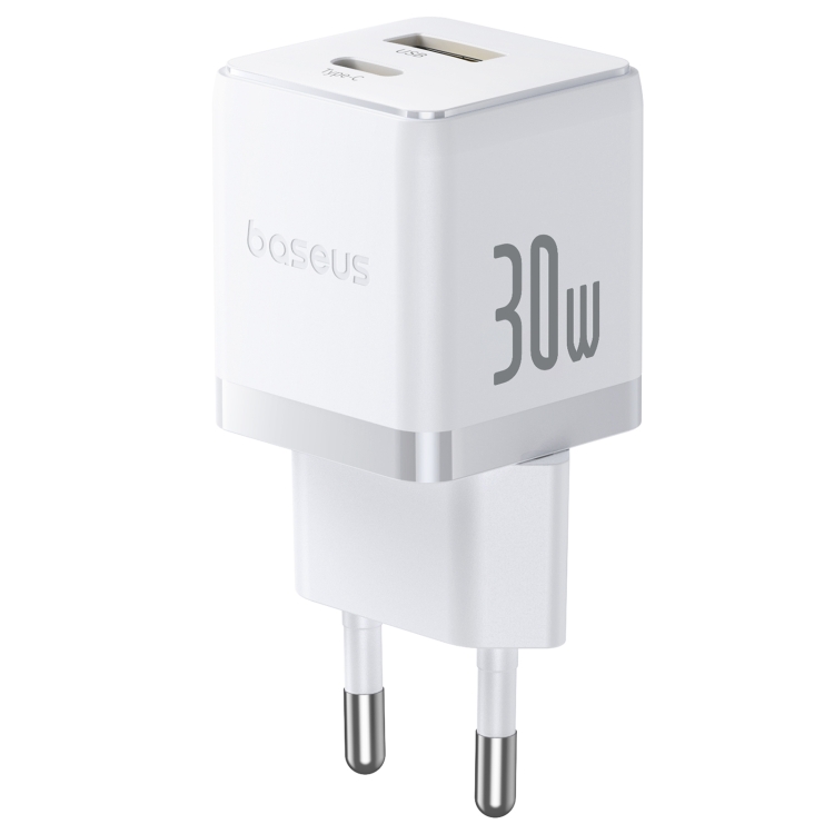 INCARCATOR retea Baseus Palm, Quick Charge 30W, 1 x USB, 1 x USB Type-C 5V/3.0A, include cablu USB Type-C la USB Type-C 1m, alb "P1011160A213-01" (timbru verde 0.18 lei) - 6932172677336
