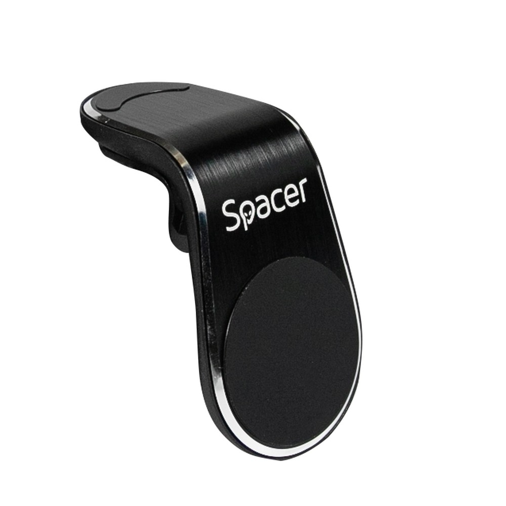 SUPORT auto SPACER pt. SmartPhone, fixare in grilaj bord, prindere magnetica telefon 360 grade, black, "SPT-MGN"