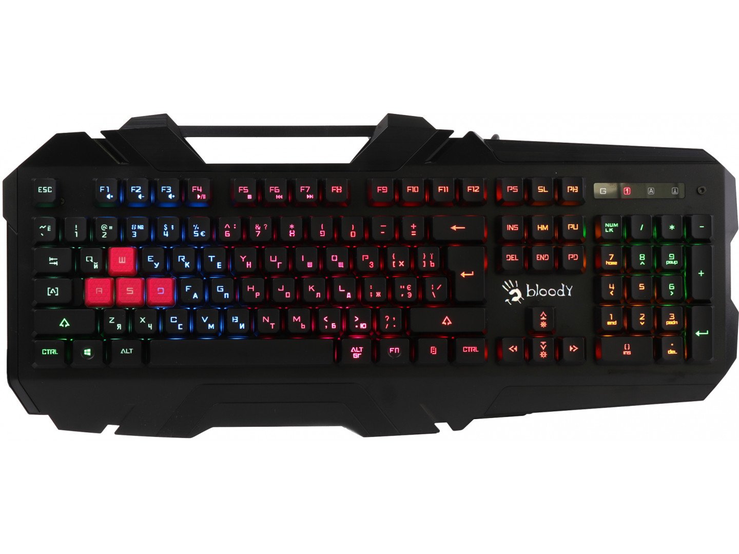 TASTATURA A4TECH - gaming, "Bloody gaming", cu fir 1.8m, 106 taste, format standard , iluminare, USB, negru, "B150N" (timbru verde 0.8 lei)