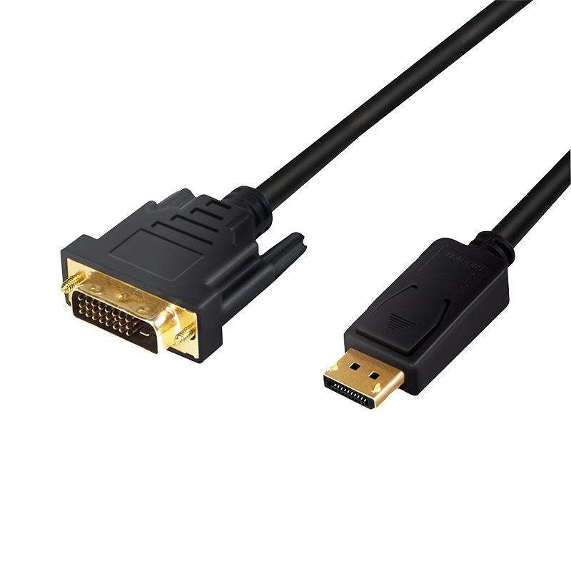 CABLU video LOGILINK, adaptor DisplayPort (T) la DVI-D DL (T), 1m, conectori auriti, rezolutie maxima Full HD (1920 x 1080) la 60Hz, negru, "CV0130" (timbru verde 0.18 lei)